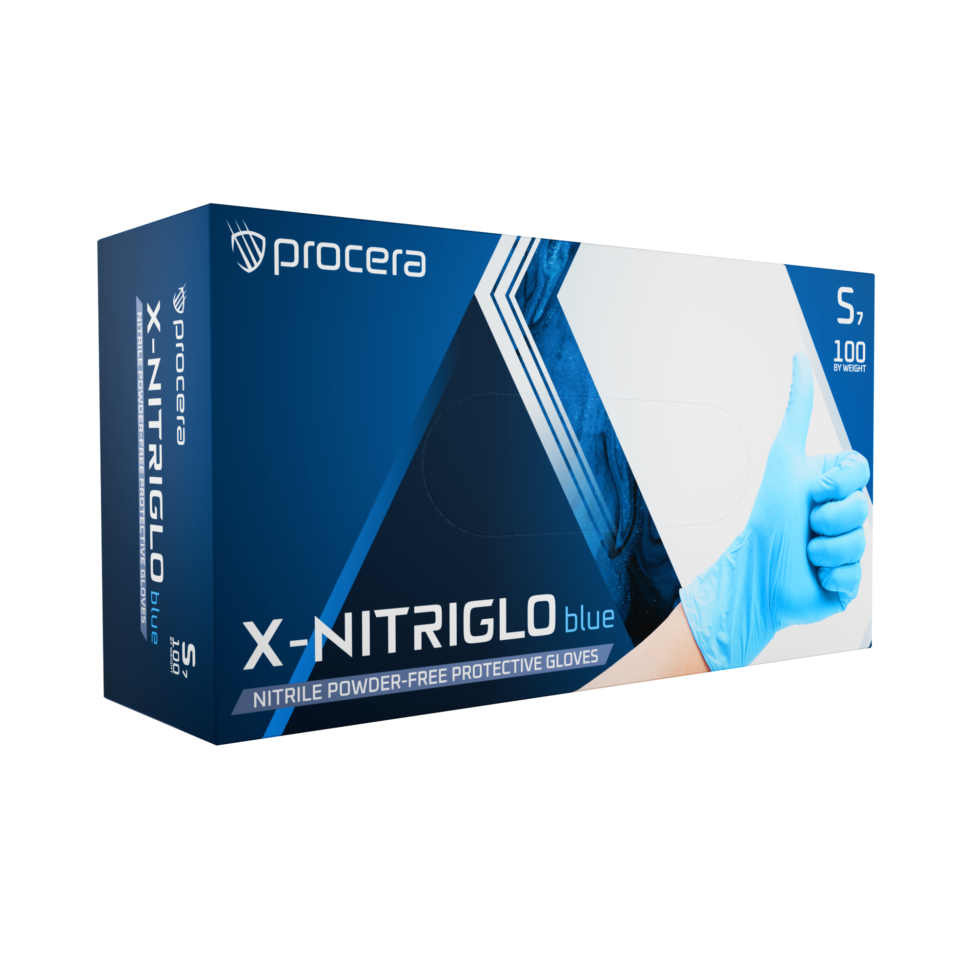 Mănuși nitrilice albastre X-NitriGlo Blue