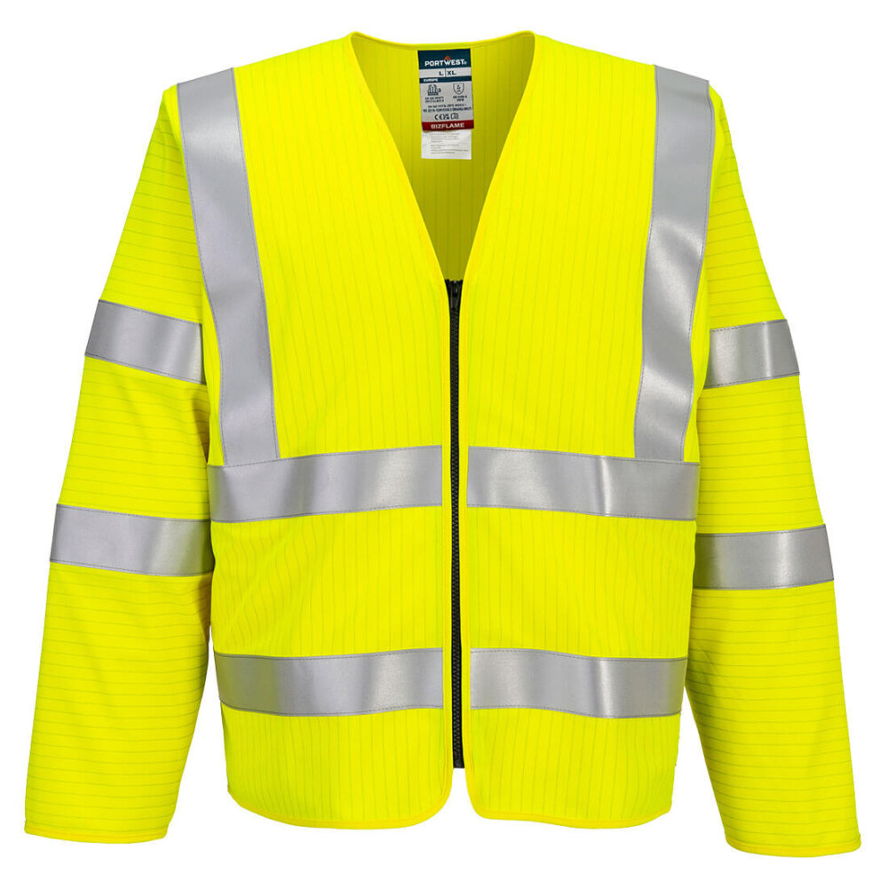 Bizflame Hi-Vis FR Long Sleeve Zip Vest